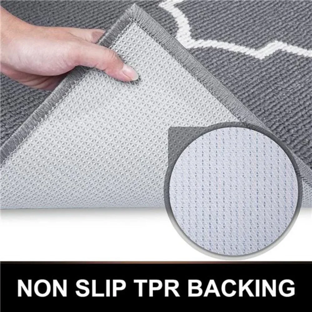 20x32, Non-Slip Absorbent Resist Dirt Entrance Rug, Machine Washable Grey